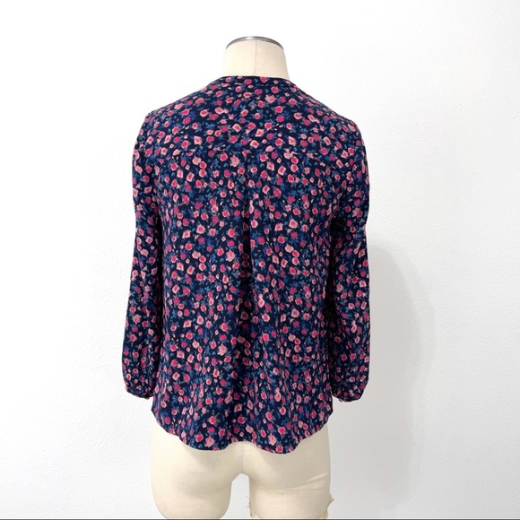 J. Crew- Navy Pink Blouse Size XS - Picture 4 of 7